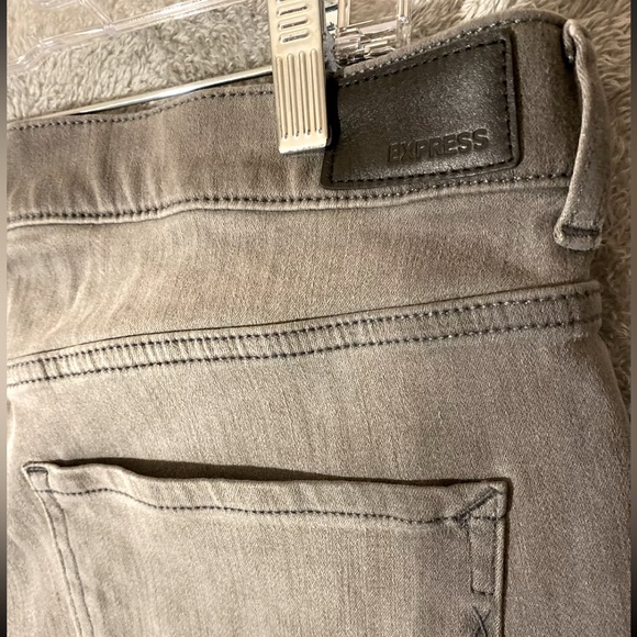 Express Jeans Gray Ankle Leggings High Rise Skinny Stretch - Picture 2 of 8